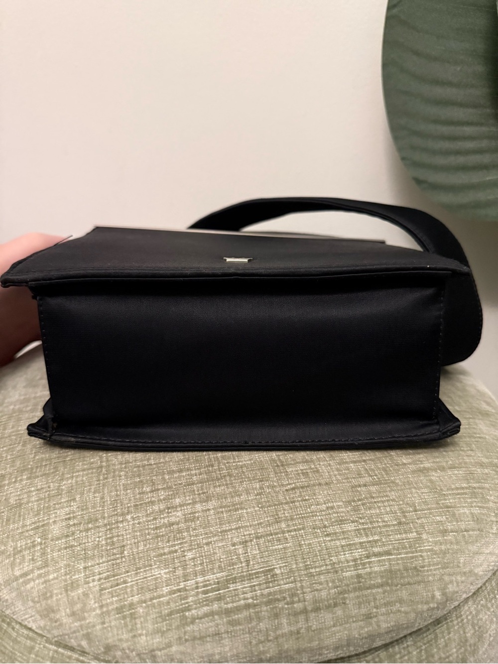 Vintage Elaine Turner Designs Black Structured Shoulder Bag Red Interior Y2K - Picture 16 of 16